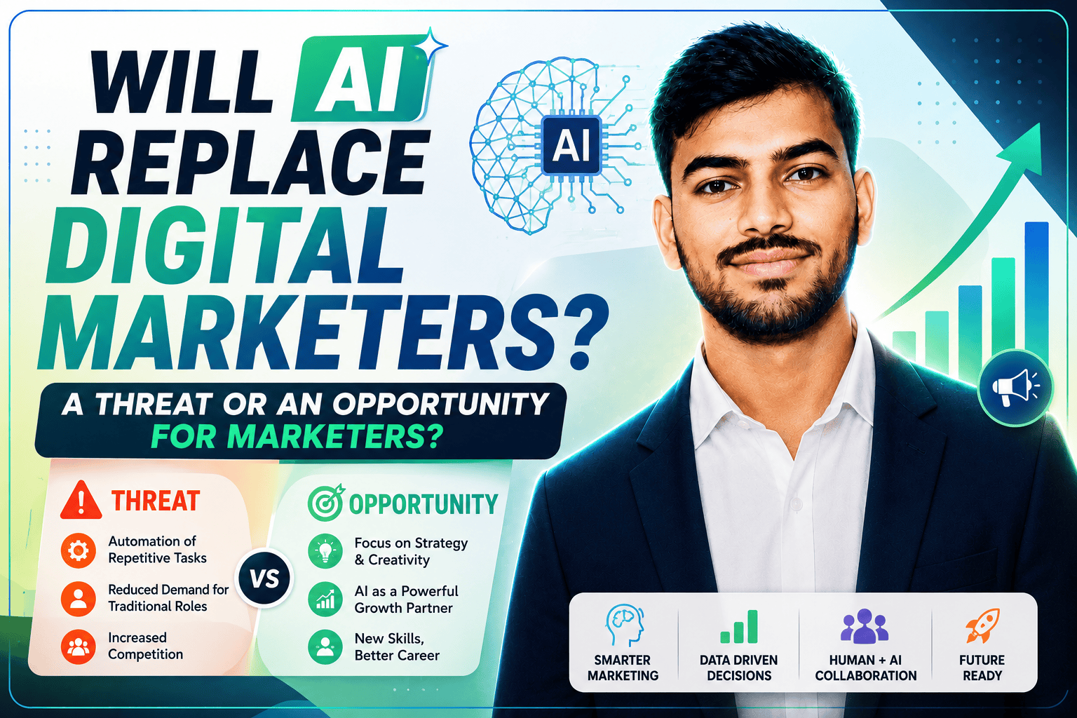 Will AI Replace Digital Marketers? A Threat or an Opportunity for Marketers?